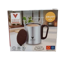 VIRTUE ENJOY BIG 300 ml STAINLESS STEEL MUG - Gray, 12, 10, 10