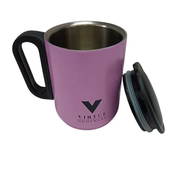VIRTUE SPICE & SIP STAINLESS STEEL COFFEE MUG  - Pink, 10, 10, 8