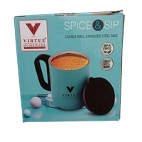 VIRTUE SPICE & SIP STAINLESS STEEL COFFEE MUG  - Pink, 10, 10, 8