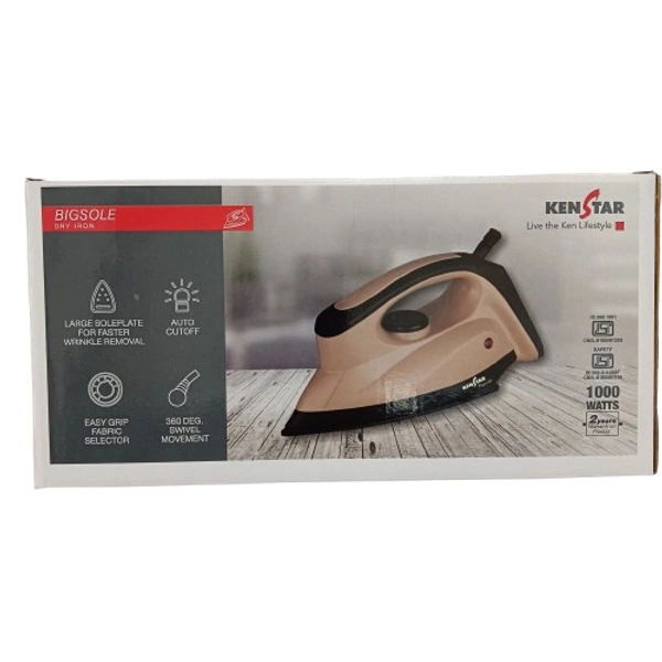 KENSTAR BIGSOLE 1000-WATT DRY IRON  - Black, 27.5, 13.5, 11