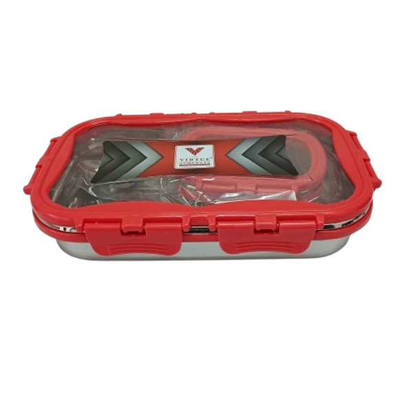 VIRTUE ECO-ME JUMBO 2PC SET STAINLESS STEEL LUNCH BOX - Red, 18, 8, 14