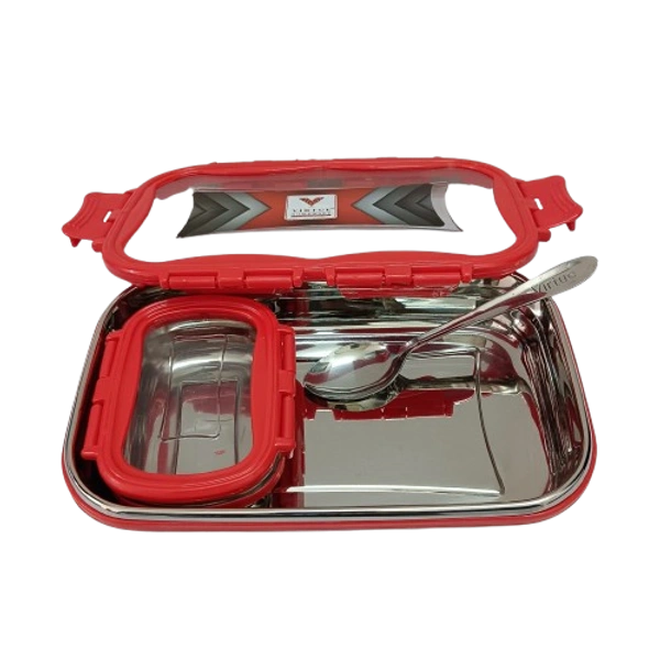 VIRTUE ECO-ME JUMBO 2PC SET STAINLESS STEEL LUNCH BOX - Red, 18, 8, 14