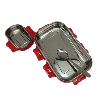 VIRTUE ECO-ME JUMBO 2PC SET STAINLESS STEEL LUNCH BOX - Red, 18, 8, 14