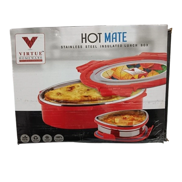 VIRTUE HOT MATE STAINLESS STEEL INSULATED LUNCH BOX - Brown Bramble, 18, 8, 14