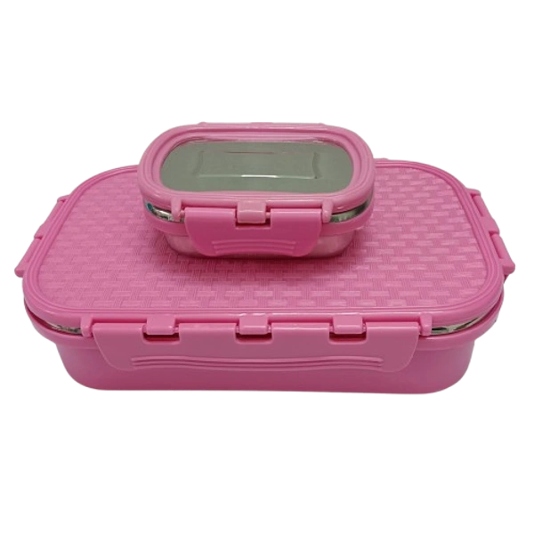 VIRTUE MAGNUM JUMBO STAINLESS STEEL INSULATED LUNCH BOX - Pink, 18, 8, 12
