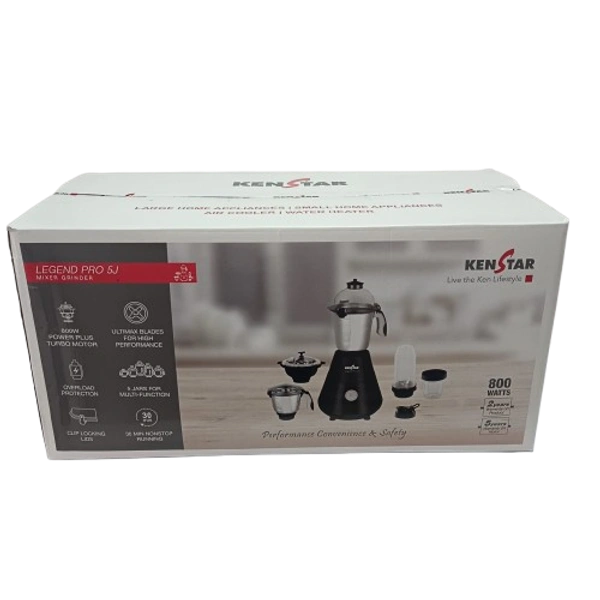 KENSTAR LEGEND PRO 5J 800-WATT MIXER GRINDER 5 JARS - Black, 30, 25, 24