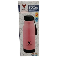 VIRTUE STEELO CLASSY 600 ML STAINLESS STEEL BOTTLE - Melanzane, 8, 24, 8