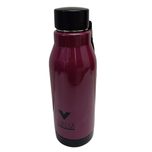 VIRTUE STEELO CLASSY 600 ML STAINLESS STEEL BOTTLE - Melanzane, 8, 24, 8
