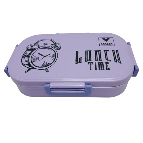 VIRTUE DINEOUT 2 PARTITION STAINLESS STEEL LUNCH BOX - Blue, 25, 7, 14