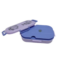 VIRTUE DINEOUT 2 PARTITION STAINLESS STEEL LUNCH BOX - Blue, 25, 7, 14