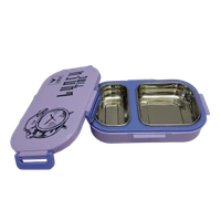 VIRTUE DINEOUT 2 PARTITION STAINLESS STEEL LUNCH BOX - Blue, 25, 7, 14