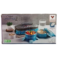 VIRTUE SUPER LIFESTYLE 2 CONTAINER LUNCH BOX - Blue Violet, 22, 8, 12