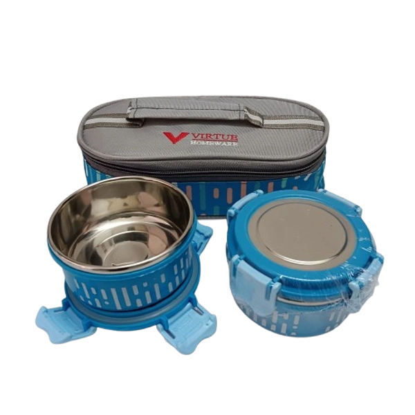 VIRTUE SUPER LIFESTYLE 2 CONTAINER LUNCH BOX - Blue Violet, 22, 8, 12