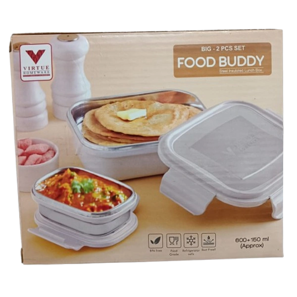 VIRTUE FOOD BUDDY BIG 2 CONTAINER LUNCH BOX - Nobel, 15, 8, 14