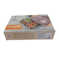 VIRTUE FUN FOOD 3 PARTITION STAINLESS STEEL LUNCH BOX - Celadon, 24, 6, 16