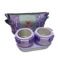 VIRTUE SUPER LIFESTYLE 2+1 STAINLESS STEEL LUNCH BOX 3 CONTAINERS - Kobi, 28, 16, 12