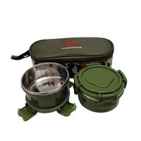 VIRTUE SUPER PRIME 2 PC STAINLESS STEEL LUNCH BOX - Hippie Green, 22, 7, 14