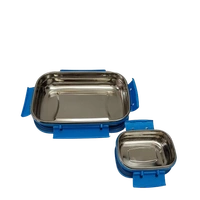VIRTUE SUPREME JUMBO 2 PCS STAINLESS STEEL LUNCH BOX - Blue, 21, 7, 14