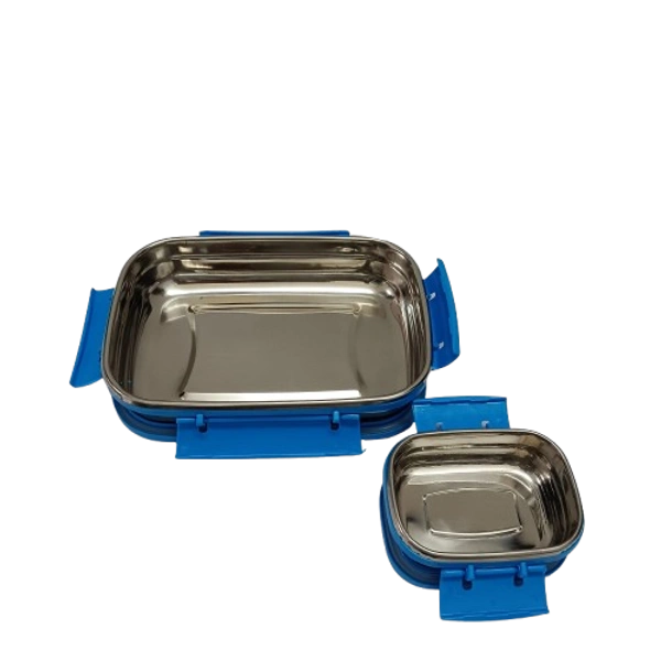 VIRTUE SUPREME JUMBO 2 PCS STAINLESS STEEL LUNCH BOX - Blue, 21, 7, 14