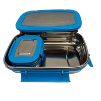 VIRTUE SUPREME JUMBO 2 PCS STAINLESS STEEL LUNCH BOX - Blue, 21, 7, 14