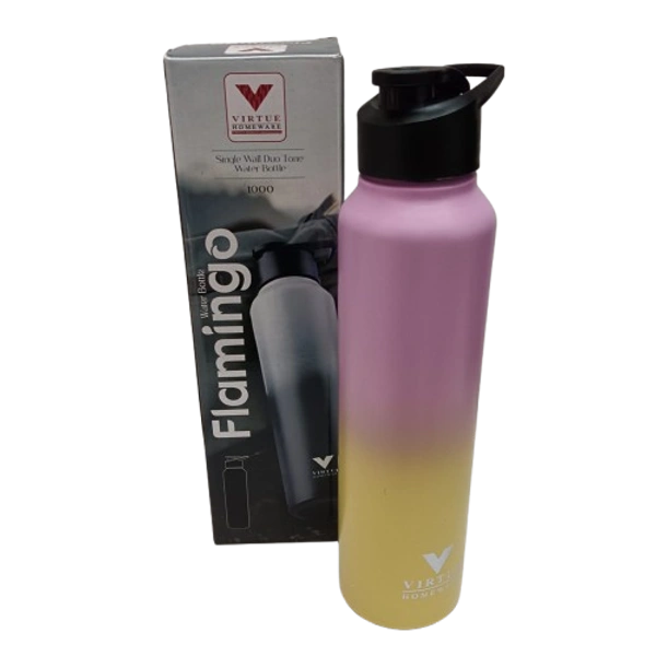 VIRTUE FLAMINGO 1000 ml STAINLESS STEEL BOTTLE - Yellow, 8, 22, 8