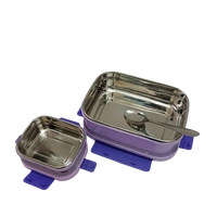 VIRTUE BITE BUDDY SMALL 2Pcs STAINLESS STEEL LUNCH BOX - Cavern Pink, 20, 7, 14