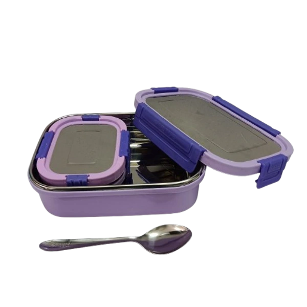 VIRTUE BITE BUDDY SMALL 2Pcs STAINLESS STEEL LUNCH BOX - Cavern Pink, 20, 7, 14