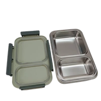 VIRTUE FUN FOOD 2 PARTITION STAINLESS STEEL LUNCH BOX - Siam, 20, 7, 15