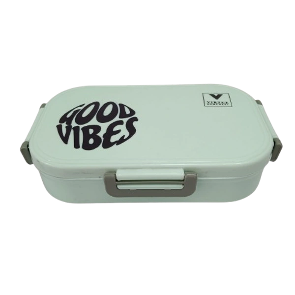 VIRTUE DINEOUT 2 PARTITION STAINLESS STEEL LUNCH BOX - Blizzard Blue, 25, 7, 14