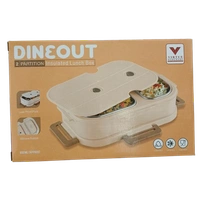 VIRTUE DINEOUT 2 PARTITION STAINLESS STEEL LUNCH BOX - Blizzard Blue, 25, 7, 14