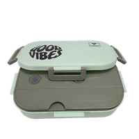VIRTUE DINEOUT 2 PARTITION STAINLESS STEEL LUNCH BOX - Blizzard Blue, 25, 7, 14