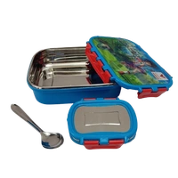 VIRTUE PEEK-A-BOO 2 PCS SET STAINLESS STEEL LUNCH BOX (QUEEN) - Royal Blue, 18, 10, 15