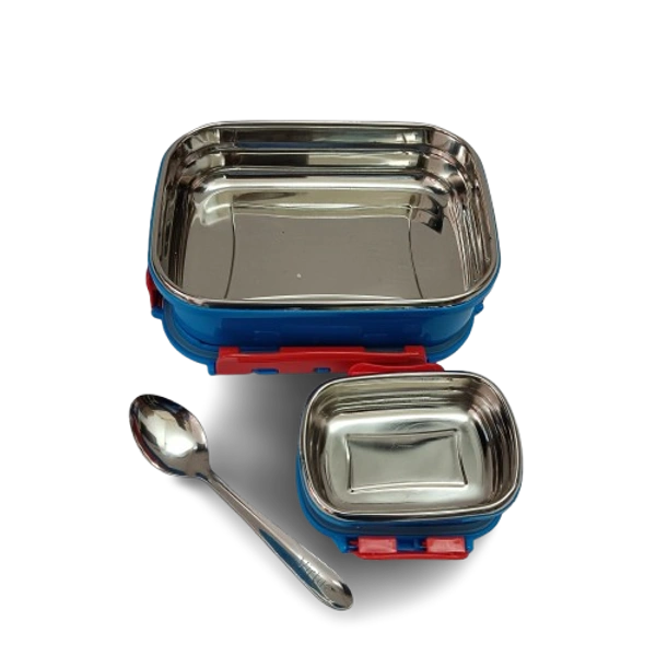 VIRTUE PEEK-A-BOO 2 PCS SET STAINLESS STEEL LUNCH BOX (QUEEN) - Royal Blue, 18, 10, 15