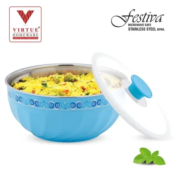 VIRTUE FESTIVA 3PCS SERVING BOWL SET - Cerulean, 23, 23, 23