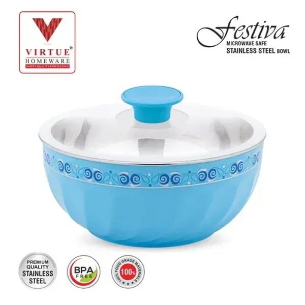 VIRTUE FESTIVA 3PCS SERVING BOWL SET - Cerulean, 23, 23, 23