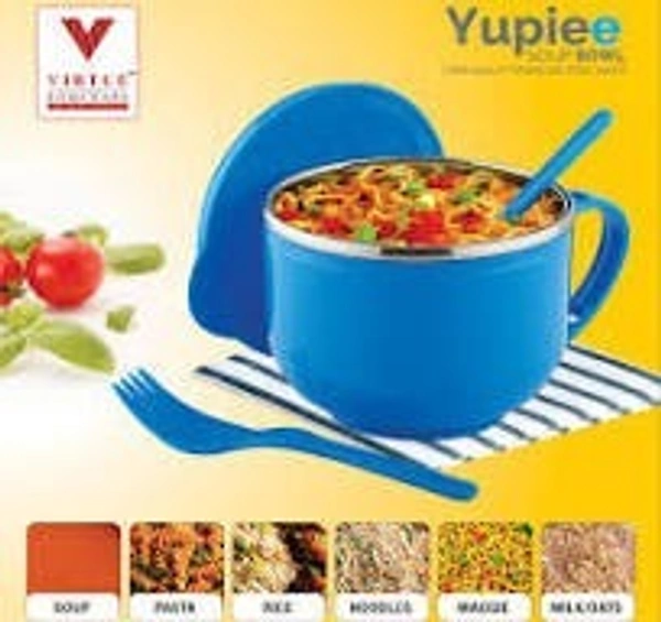 VIRTUE STAINLESS STEEL SOUP BOWL  - Cyan Aqua, 15, 10, 10