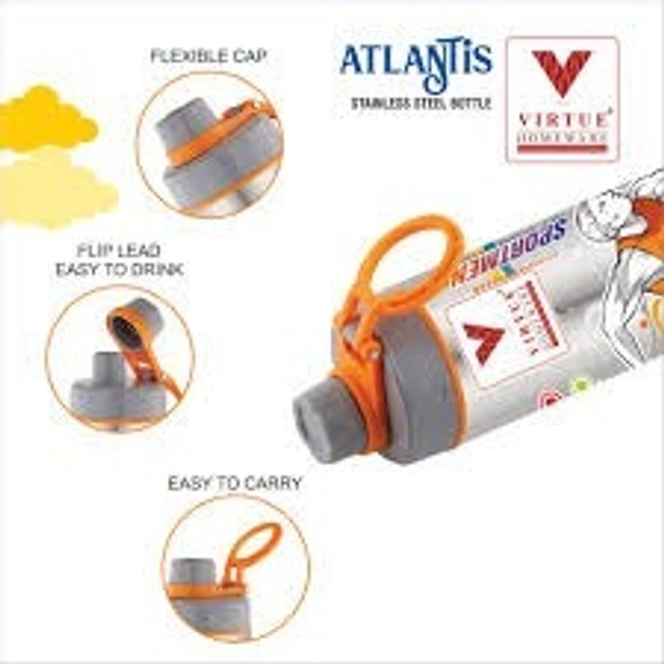 VIRTUE ATLANTIS STAINLESS STEEL BOTTLE FOR KIDS 800 ML - Gray, 10, 25, 10
