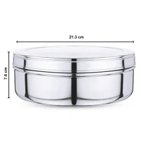VIRTUE STAINLESS STEEL SPICE BOX ORGANISER (MASALA BOX) - Gray, 22, 8, 22