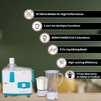 KENSTAR YUVA 2.0 500-WATT JUICER MIXER GRINDER - White, 30, 30, 18