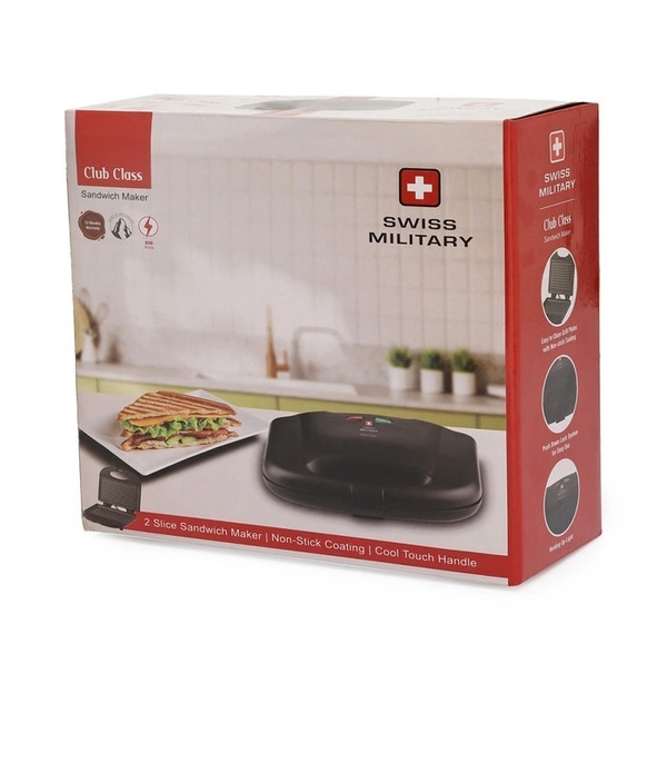 SWISS MILITARY Club Class Sandwich Maker - Black, 24, 11, 24