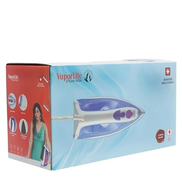 SWISS MILITARY VAPORLITE STEAM IRON 2000W - Purple, 29, 14, 16.5
