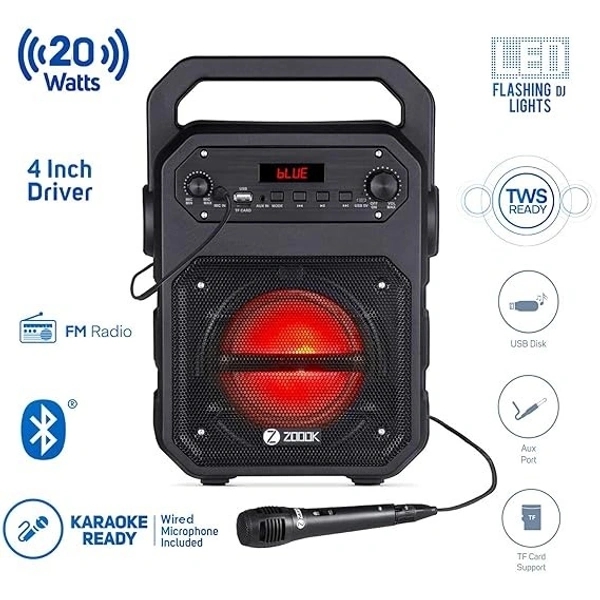 ZOOOK ROCKER THUNDER 20 W PARTY SPEAKER - Black