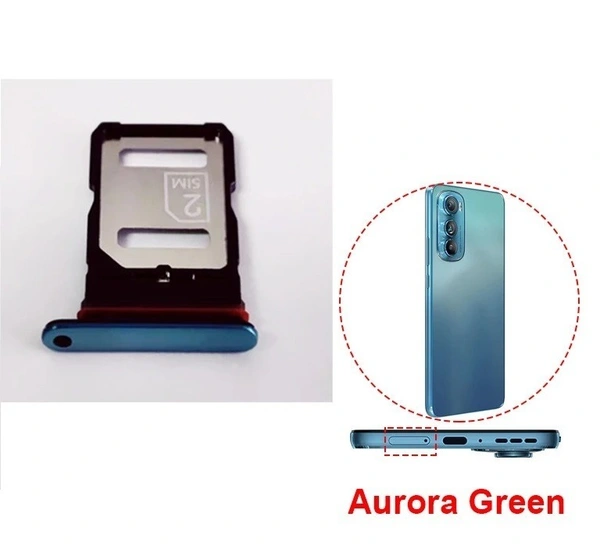 Motorola For Motorola Edge 30 Fusion Dual Sim Card Tray Reader Holder  - Aurora Green