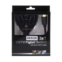 iSparehub 3 Port into 1 HDMI Input 4K x 2K HDTV Smart TV Pigtail Switch Adapter HDMI Splitter Adaptor Cable Module