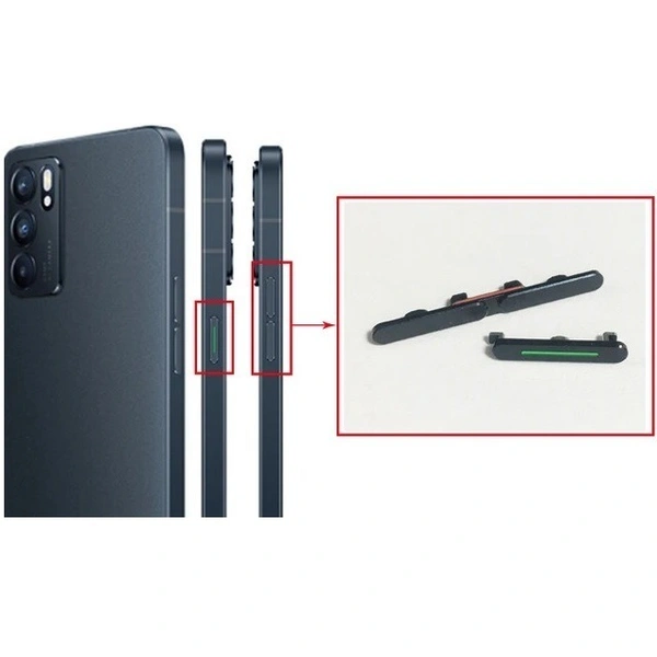 Oppo For OPPO Reno 6 5G On Off Power Volume Up Down Keys Side Button Keypad Metal Parts