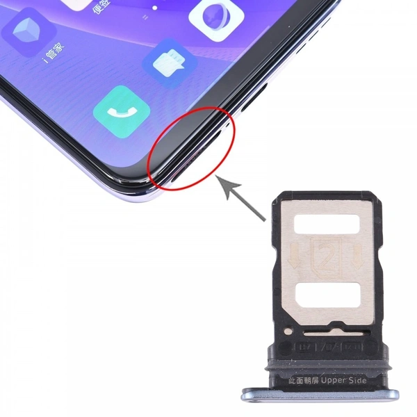 Vivo For Vivo Y73s V2031A SIM Card Tray + SIM Card Slot Holder (Black)