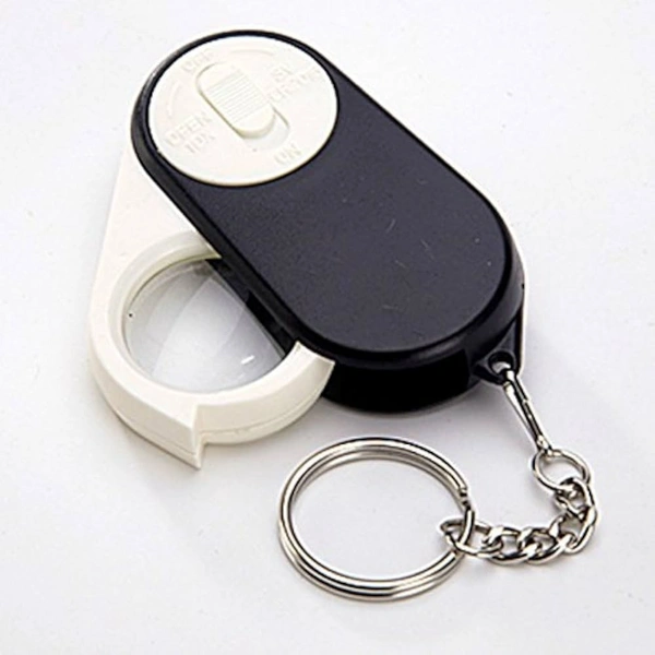 Mini Pocket Portable Key Chain Magnifying LED Light Glass Gift Item 