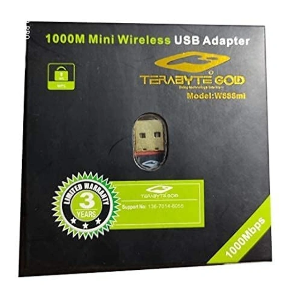 Mini WiFi Dongle USB Adapter Nano TB-W888Mi 1000 MBPS Terabyte Gold 