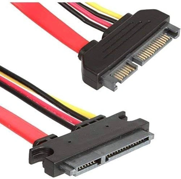iSparehub 22 Pin 7+15 SATA Cable Male to Female Serial ATA SATA Data 4 Pin Molex Male Female Power Combo Extension