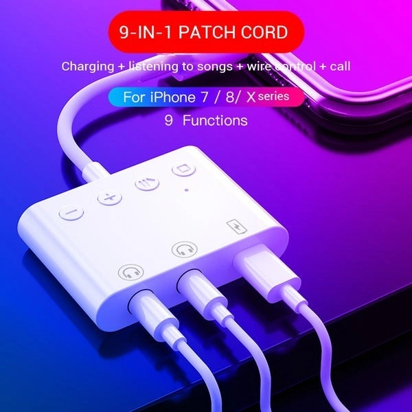 For iPhone All In One Lightning Adapter JH-A01 Functions Bluetooth Audio  Charging